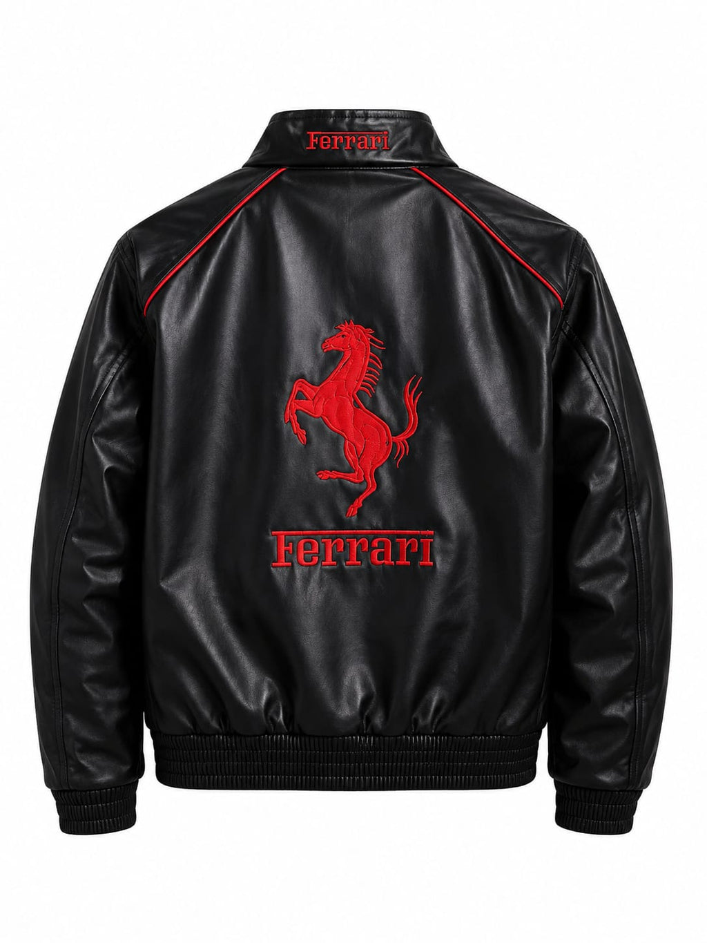Black & Red F1 Racing Leather Jacket – Premium Motorsport Style Jacket